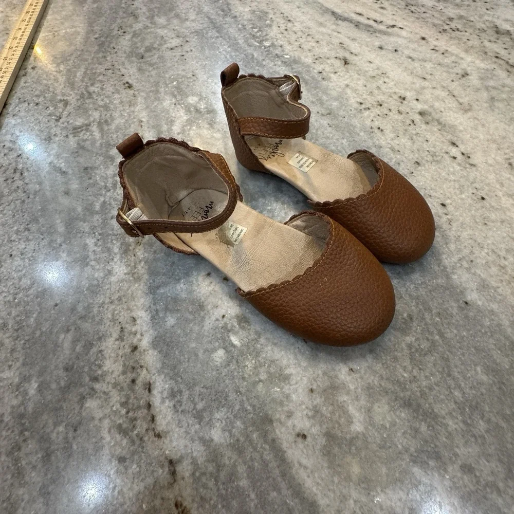Monkey Feet Girls 4-5Y Bundle 2 Sandals Ballat Flats Brown Black Scallop Sz 11